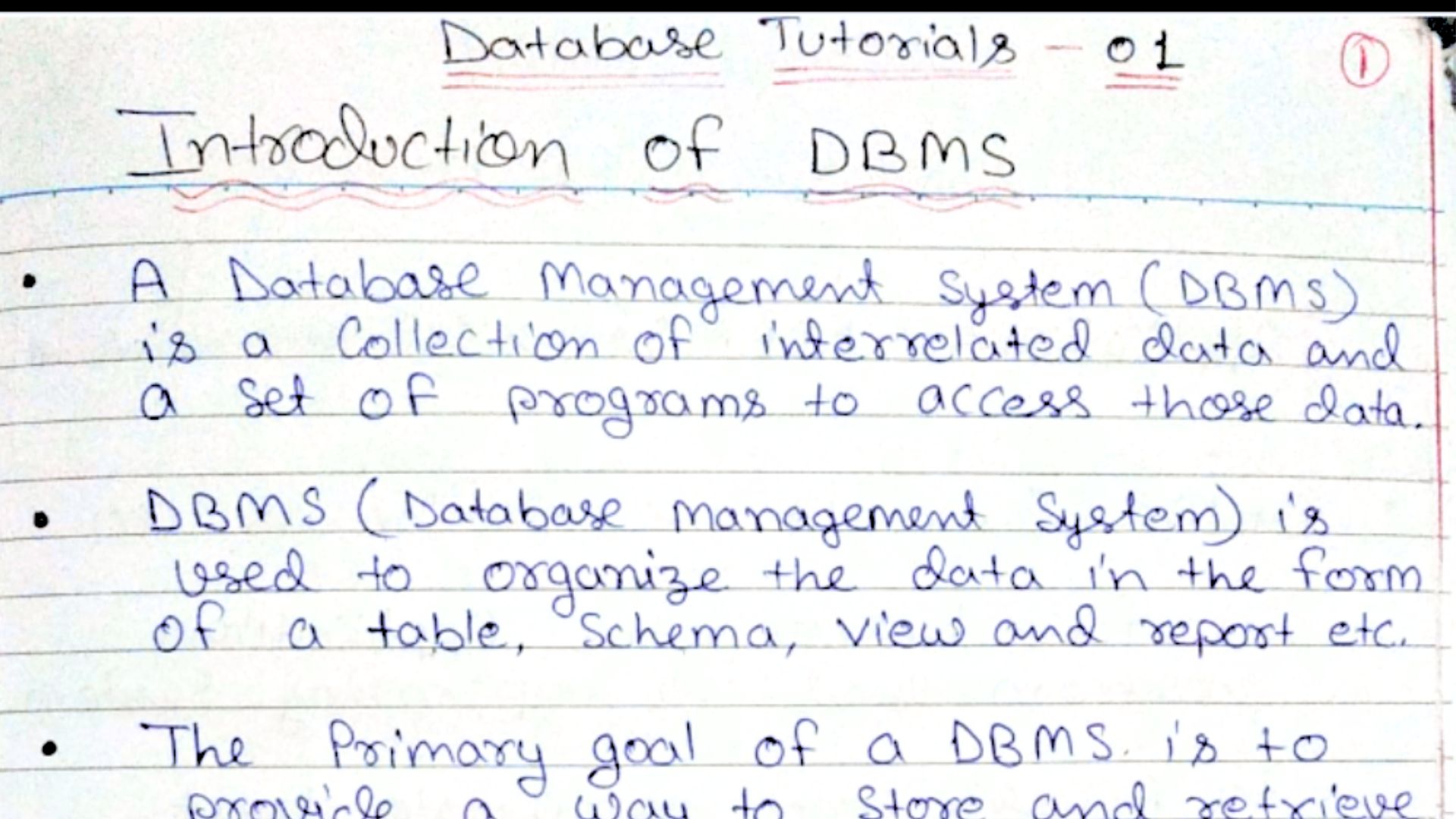 DBMS handwritten notes PDF Database Management System for B.Tech CS