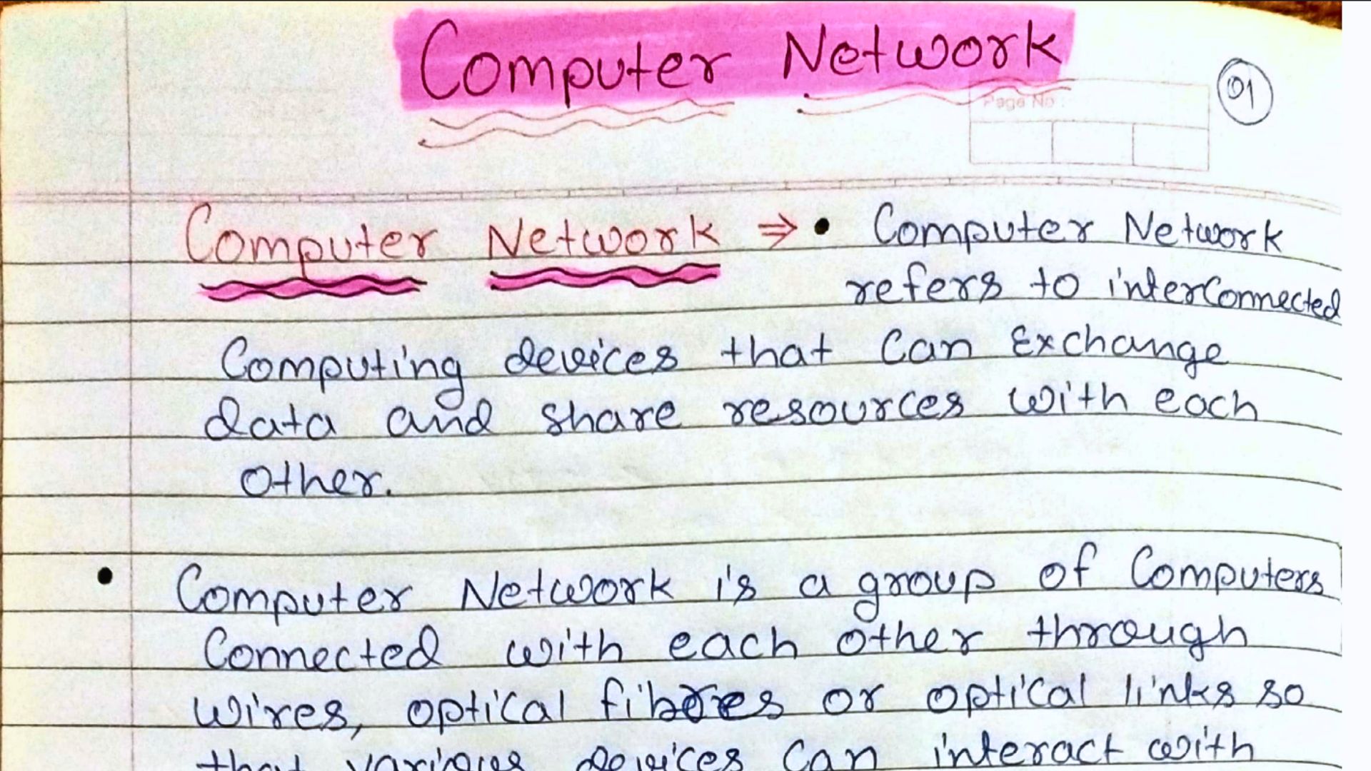 Computer Networks handwritten notes PDF for B.Tech IT students